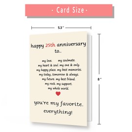 Amorista 25 Year Anniversary Day Gifts for Him Her, Funny 25th Anniversary Cards for Couple Husband Wife, Sweet Twenty-five Wedding Aday Gifts Ideas Men Women
