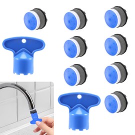 8 Piece Faucet Strainer Set, Jet Regulator M18.5, Faucet Aerator with 2 Mixing Nozzle Keys, Aerators for Faucets, Plastic Strainer Insert for Kitchen and Bathroom