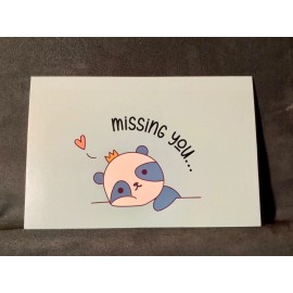 FREE SHIPPING @ $20! Missing You Thinking of You Encouragement Card Sweet Panda