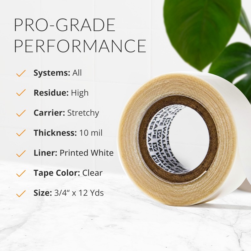 Walker Tape No-Shine Hair System Tape Roll 3/4" x 12