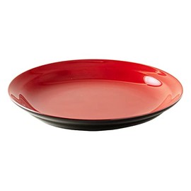 Shikkodo "Yamanaka Lacquerware" 5.0 Meigai Plate, Mokumaki Shape, Vermilion Coating (1 Piece) ST-01