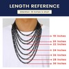 Black Figaro Chain for Men 6MM 18 inch Stainless Steel