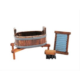 Melody Jane Dolls House Victorian Wash Tub on Legs Laundry Washboard & Scrubbing Brush
