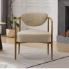 Beige PU Modern Leisure Dining/Living/Bedroom Chair Foam Back Seat Soft