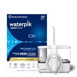 Waterpik ION - Limpiador de dientes de agua inalámbrico profesional recargable y portátil, color blanco, 1 unidad