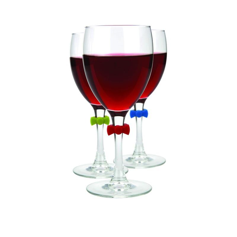 Joie Bow Tie Drink and Wine Charm Set, Set of
