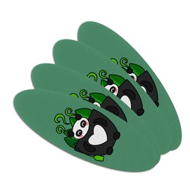 Green Tea in Giant Panda Bear Mug Double-Sided Oval Nail File Emery Board Set 4 Pack