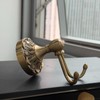 KWQKEM European Vintage Solid Brass Double Hook – Antique Bronze