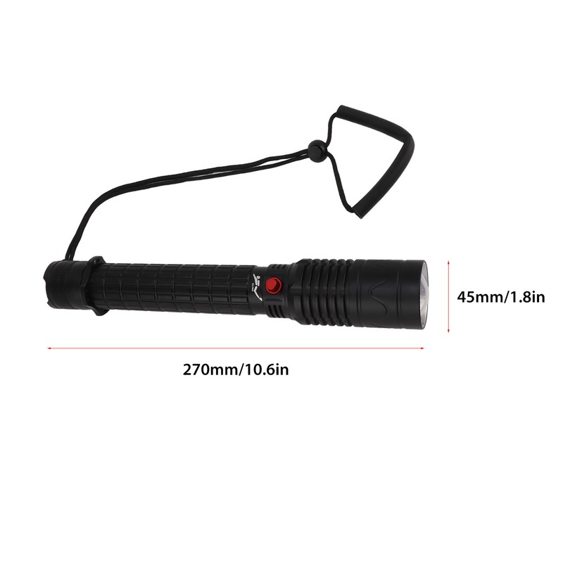 Professional Diving Flashlight with Magnetic Key Switch 3 Modes Super