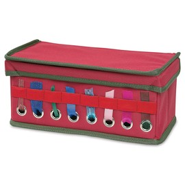 Current Ribbon Organizer - 8 Metal Grommets for Holding Ribbon Rolls, 2 Inner Side Pockets, Collapsible, 12 x 6 x 6” When Open