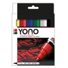 Marabu Yono Marker Pen, Bullet Tip, (1.5-3mm), Yellow, Cherry, Dark