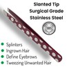 Polka Dot Tweezers Surgical Grade Stainless Steel - Slant Tip