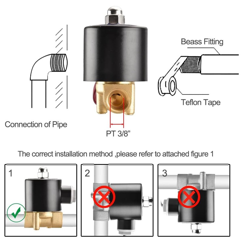 Heschen Brass Solenoid Valve 2W-040-10 Direct Acting 220 VAC PT3/8