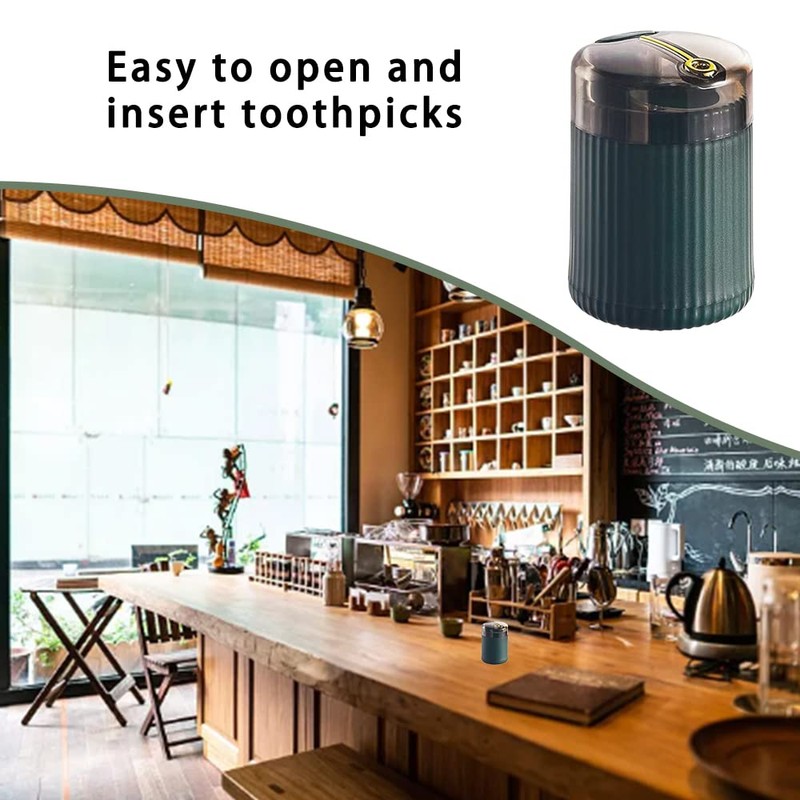 MANXIYECHEN Toothpick Dispenser Portable Pop-up Automatic Toothpick Box Table Toothpicks