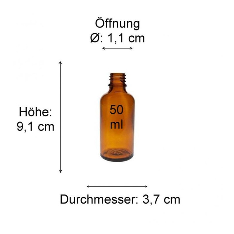mikken 10 x brown pharmacist bottles, 50 ml, made in