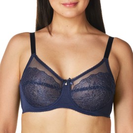 Wacoal Sujetador Retro Chic con Aros para Mujer, Iris Negro, 34DDD
