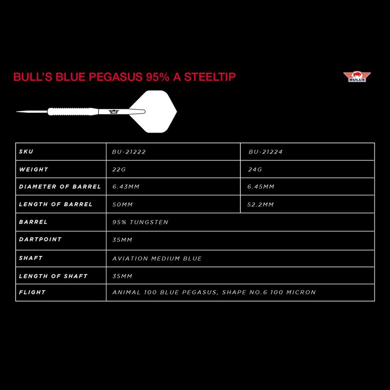 BULL'S Blue Pegasus A 95% Tungsten Darts for Every Player