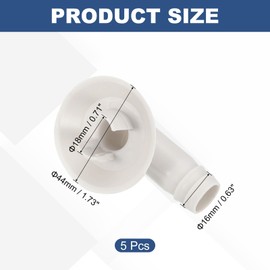 sourcing map 5Pcs Air Conditioner Drain Hose Connector Elbow Fitting with Rubber Ring for Mini-Split Units and Window AC Unit 18mm, White