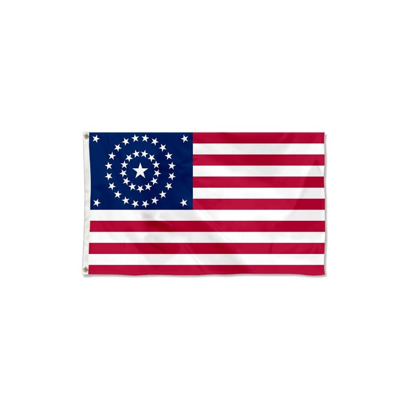 Fyon US 38 Star Flag Concentric Circles Flag Indoor and