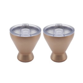 Cambridge Copper Set of 2 11 oz Insulated Brushed Cocktail Tumblers, 0