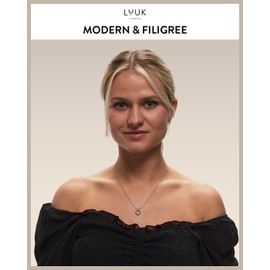 LUUK LIFESTYLE Filigree Necklace with Simple Pendant Made of Waterproof Stainless Steel, 50 cm, Gift for Girlfriend, Lucky Charm Symbol, Chain, Stainless Steel, Not Applicable