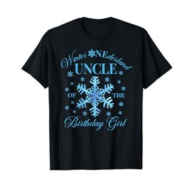 Uncle of The Birthday Girl Snowflakes Winter Onederland T-Shirt