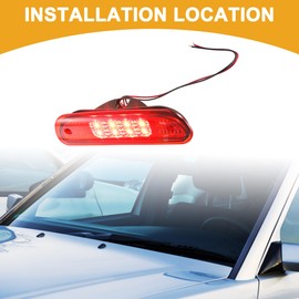 Partuto LED Third High Mount Brake Light No.55155140AB - for Jeep Grand Cherokee 4.0L Power Tech I6 2004 ABS Red - 1 Pcs