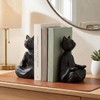 Meditating Cat Bookends, Zen Style Decorative Cat Statue Bookends, Heavy