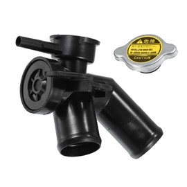 HEROFFIX Engine Radiator Filler Neck with Fully Sealed Cap Replacement for Nissan Quest 14-17 for Nissan Murano 09-14, No.21517JP00A/214308991A Plastic Black 1Set