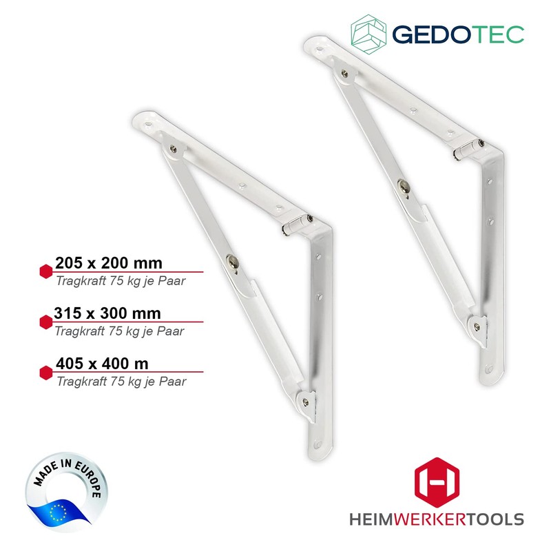 Gedotec Folding Console | 1 Piece Flap Support Table Flap
