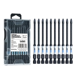 toolant 4 Inch Phillips Bit#1 Magnetic Anti Slip Impact Screwdriver Bits Set,10pcs Insert S2 Steel PH1 Driver Dit Set with CNC Machined Tips for Power Drill