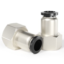 TAILONZ PNEUMATIC Female Straight 1/2 Inch Tube OD x 3/8 Inch NPT Thread Push to Connect Fittings PCF-1/2-N3(Pack of 2)