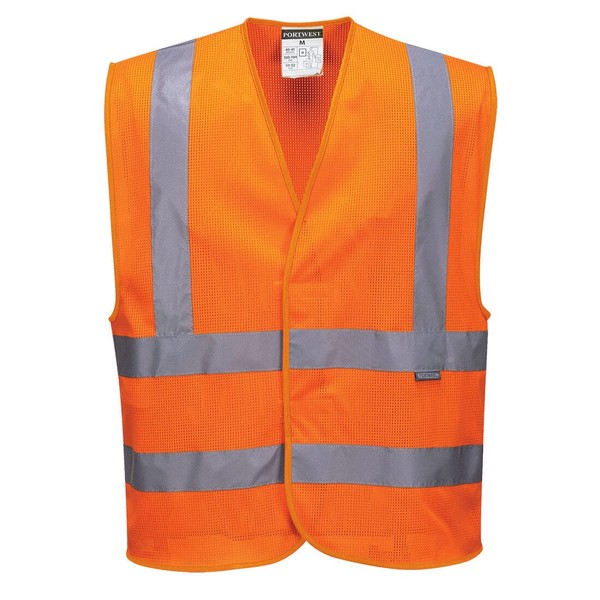 Portwest C370ORRL/XL Hi-Vis Full Mesh Vest, Large/X-Large, Orange