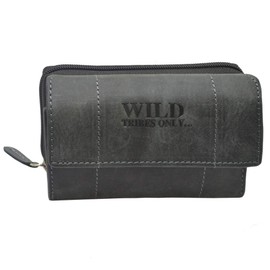Women's Purse, Wild Leather, in 9 Colours Rfid Black Damen Black