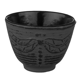 New Star International T7030 Cast Iron Tea Cup, 4-Ounce, Black Dragonfly