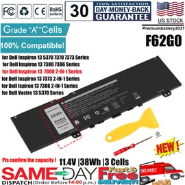 For Dell Battery for Dell Inspiron 13 7000 2-in-1 7373 7386 7370 7380 5370 F62G0 RPJC3 US