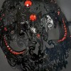 Candy Skull Collection | Metal Masquerade Mask Black with Red