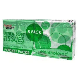 Home Smart Ultra Soft Mentholated Tissues Pocket Pack 8 Pack