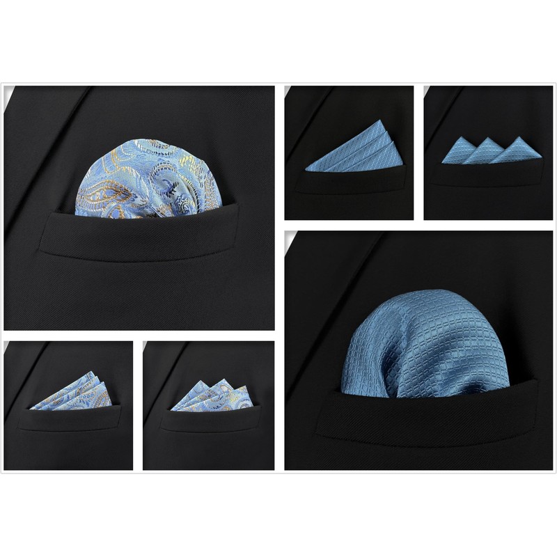 S&W SHLAX&WING 5-Piece Set Men's Pocket Square 32cm Formal Handkerchief