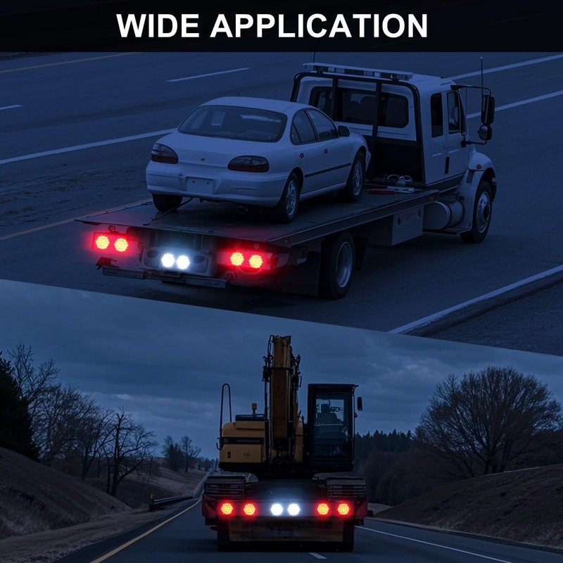 PVerandio 6Pcs 4 Inch Round LED Trailer Tail Lights 24