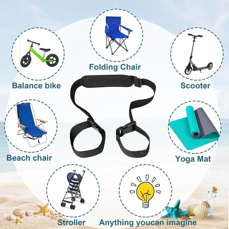 DraCra Camping Chair Carry Strap Carrying Belt Portable Beach Chairs