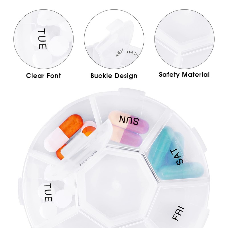WLLHYF Weekly Daily Travel Pill Box Organiser,7 Days 1 Times