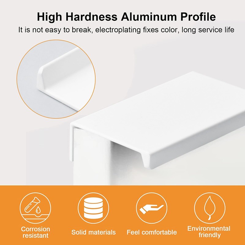 MOROBOR White Mini Finger Edge Pull, 20 PCS Concealed Handle