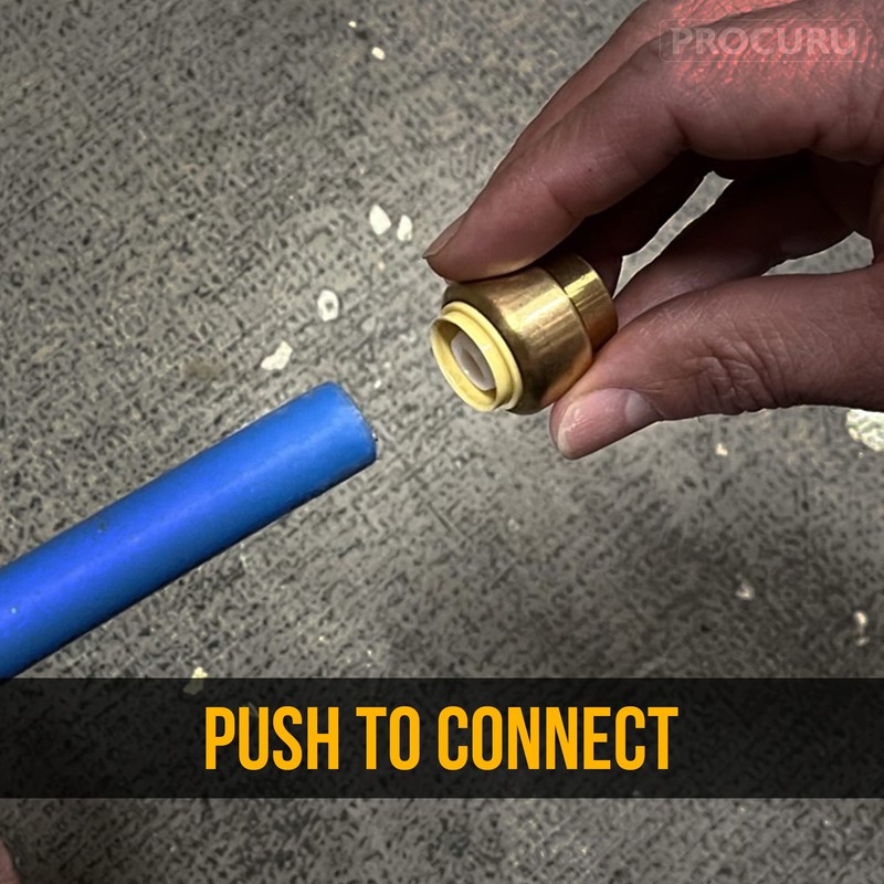 [10-Pack] PROCURU 1/2-Inch PushFit End Cap, Push-to-Connect Brass Plumbing Fitting