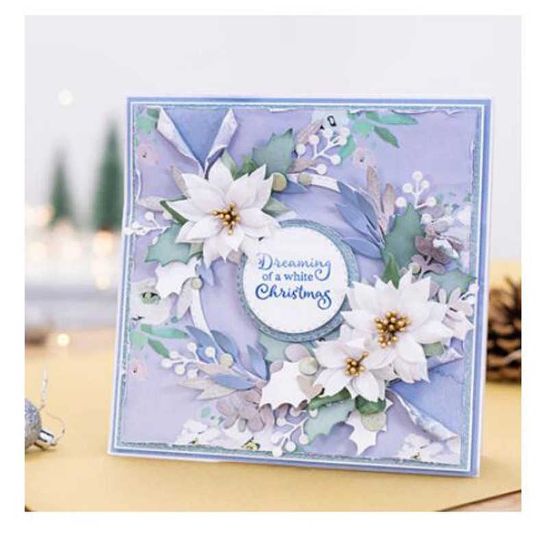Flower Splendid Poinsettia Metal Die Cuts,Wedding Snowflake Leaf Cutting Dies