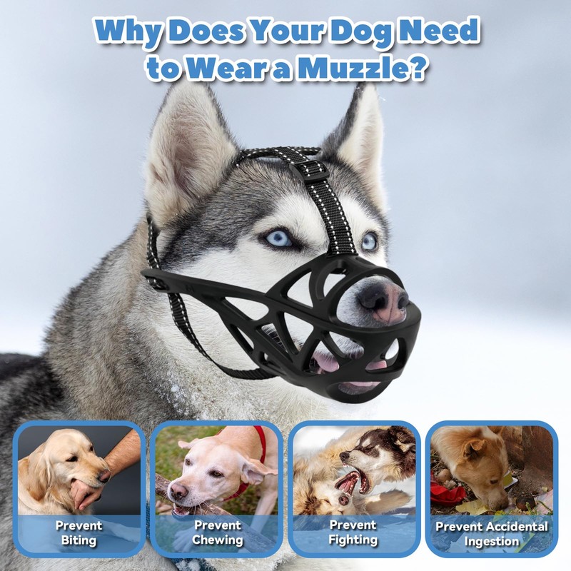 YunoEntona Dog Muzzle for Large Dogs, Medium and X-Large Aggressive