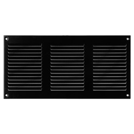 Steinberg14 Black Vent Cover 10x4 (Duct Opening) with Mesh - Wall and Ceiling Ventilation Register - Metal Air Grille - HVAC Cold Air Return Vent - 11.81"W x 5.9"H Outer Dimensions