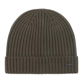 Joop! Men's Warm Knitted Hat 100% Wool, dunkelgrün