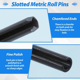 GOLD DEER 550 Pcs Roll Pin Assortment Slot Spring Pin Split Extension Pin Split Extension Pin Black Roll Pin High Quality 65 Mn Steel Spring Tension Tweezers Steel Split Extension Pin Spring Tension