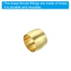 PATIKIL Brass 6mm Compression Sleeves Ferrules, 25 Pack Brass Compression